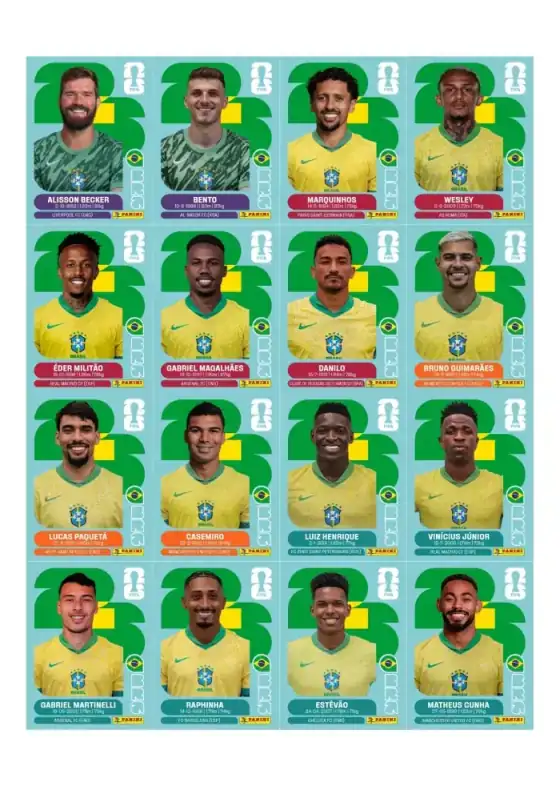 Figurinhas da seleção Brasil